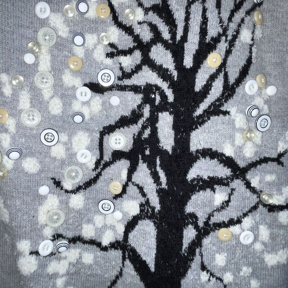 Anthropologie HWR Monogram S Cute As A Button Embellished Tunic Sweater - Picture 5 of 6